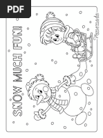 Snowman Coloring Pages Snow Much Fun Toboggan Ride