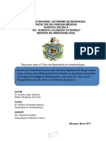 Universidad Nacional Autonoma de Nicaragua Facultad de Ciencias Médicas Hospital Escuela "Dr. Roberto Calderon Gutierrez" Servicio de Anestesiologia