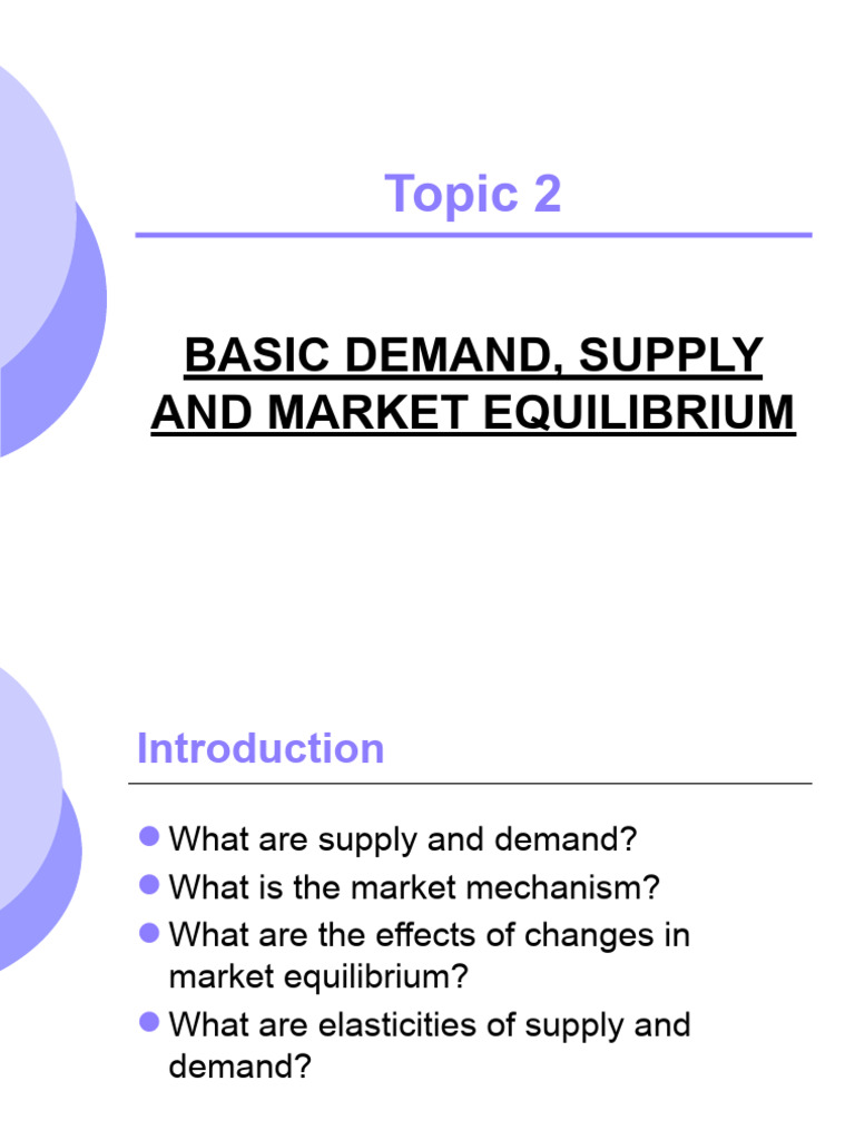 Chapter 2 Basic Demand, Supply and Market Equilibrium PDF