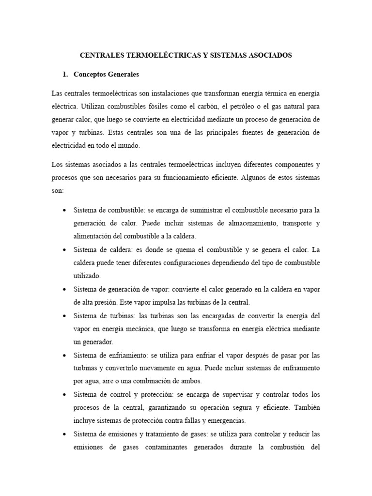 Centrales Termoelectricas - Investigacion | PDF | Generación eléctrica ...