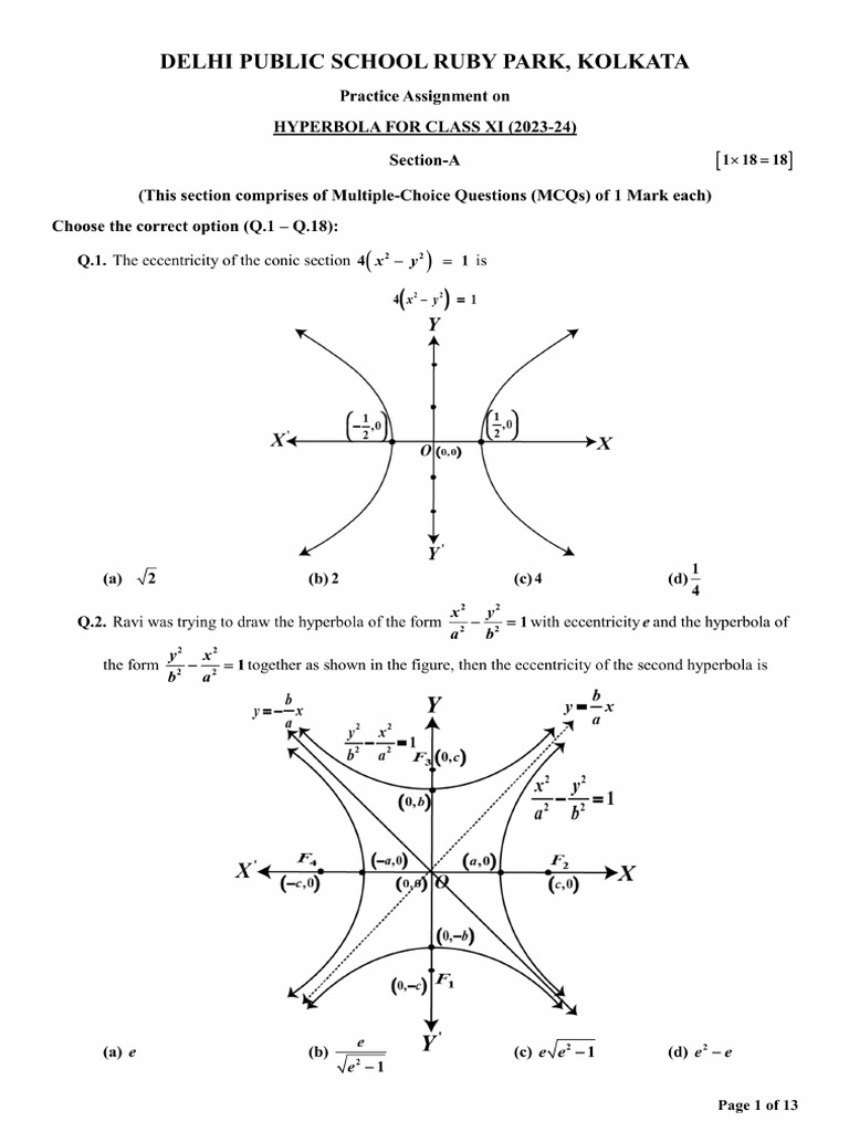 Assignment On Hyperbola 231228 114013 | PDF
