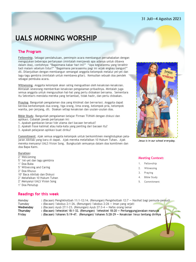 MORNING WORSHIP - Rundown and Readings | PDF