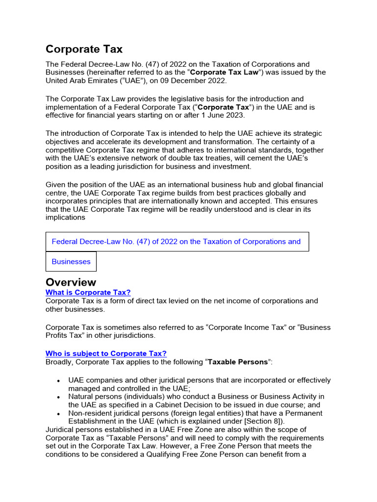 Corporate Tax | PDF | Corporate Tax In The United States | Tax Deduction
