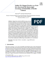 The Black Soldier Fly Maggot Powder As A Feed Additive Increased The Bodyweight and The Percentage of Palatability of Broiler Chicken