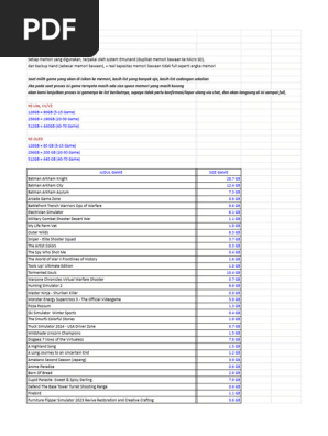 List Nintendo Switch Butik Games | PDF