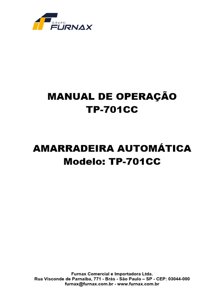 Manual da Amarradeira TP-701CC | PDF | Negócios | Tecnologia e Engenharia