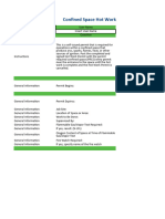 Confined Space Hot Work Permit