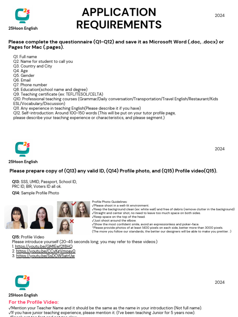 25Hoon English Application Guidelines | PDF | Video | Computing