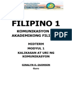 FILIPINO 1 Modyul 1 Midterm Komunikasyon