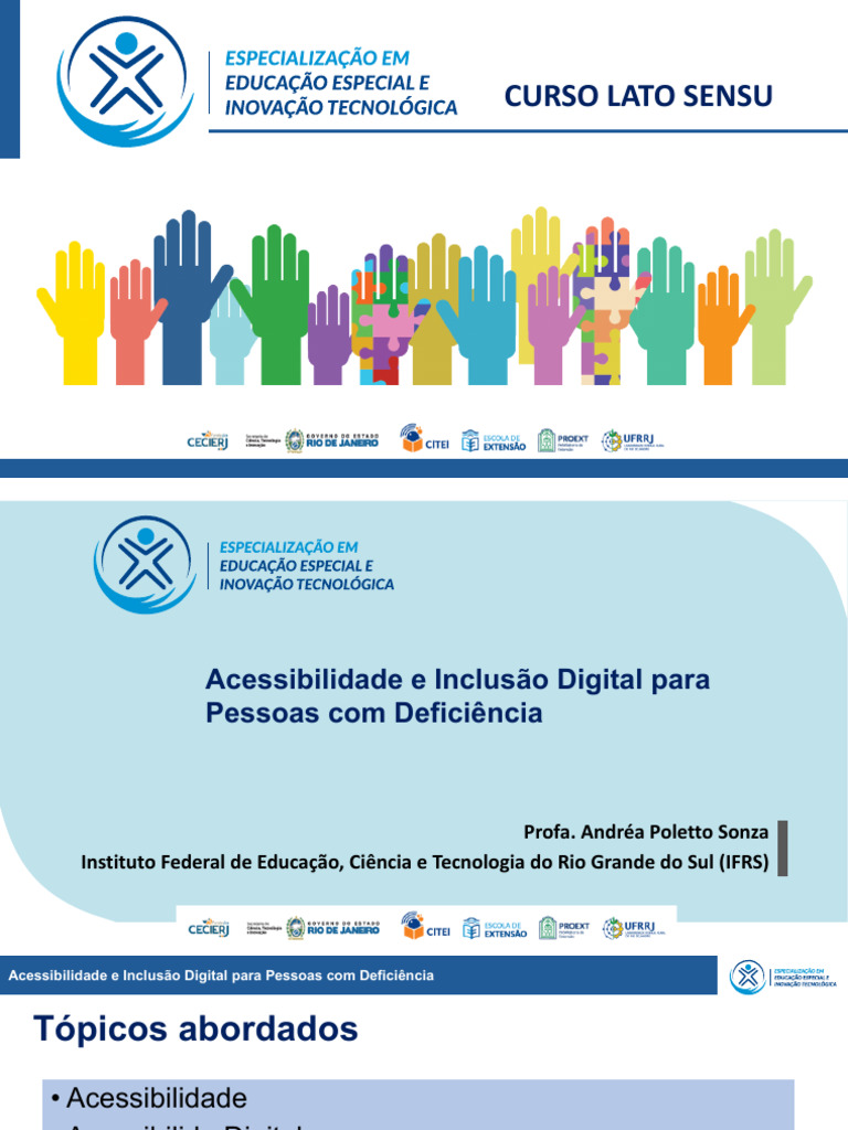 Acess e Inclusão Digital para PCD | PDF | Acessibilidade | Esboço