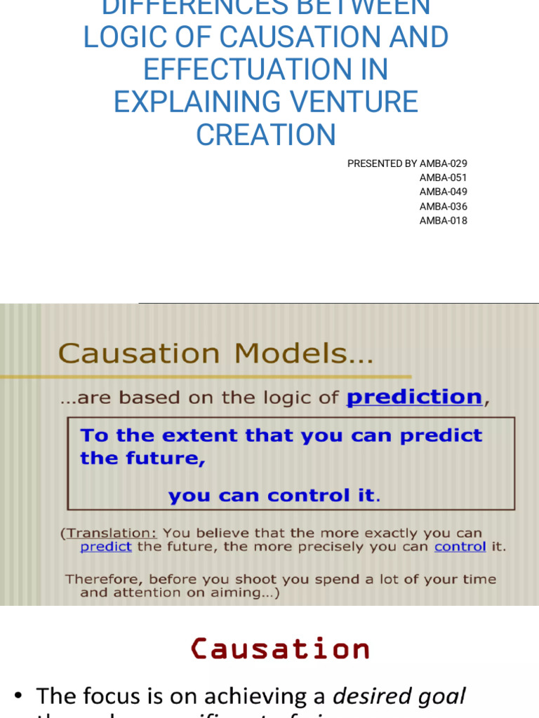 Causation vs. Effectuation in Ventures | PDF
