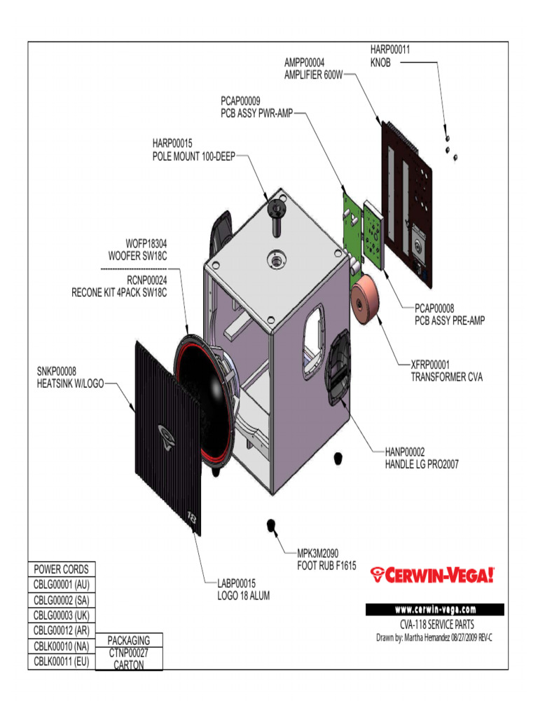 Cerwin Vega Schematic Open Box Cerwin-Vega CVA-115 15