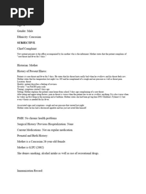 PEDIATRIC NO 1 SOAP NOTES 1