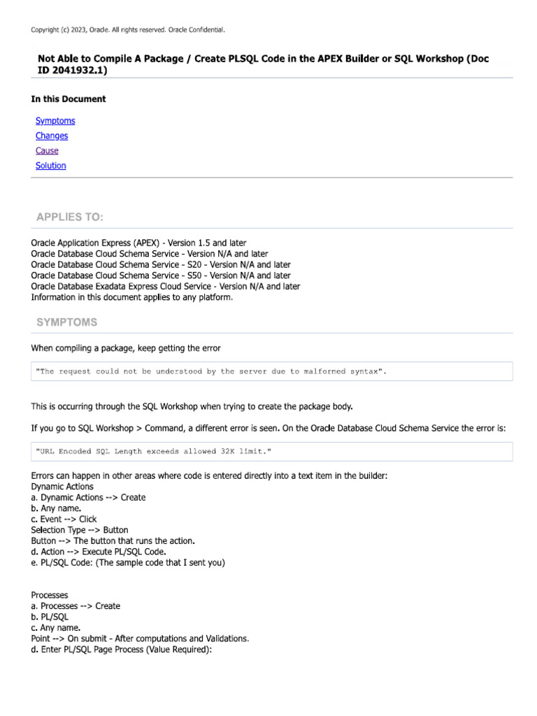 Not Able To Compile A Package - Create PLSQL Code in The APEX Builder ...