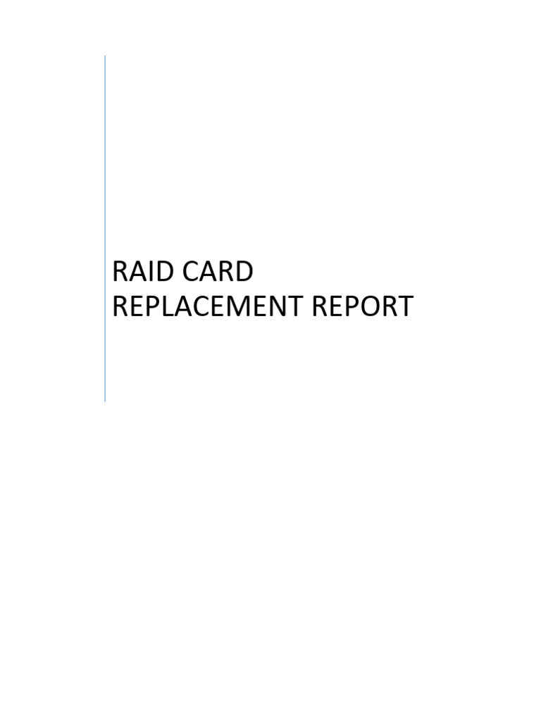 RAID Card Report | PDF | Server (Computing) | Software