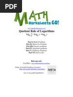 Quotient Rule Worksheet