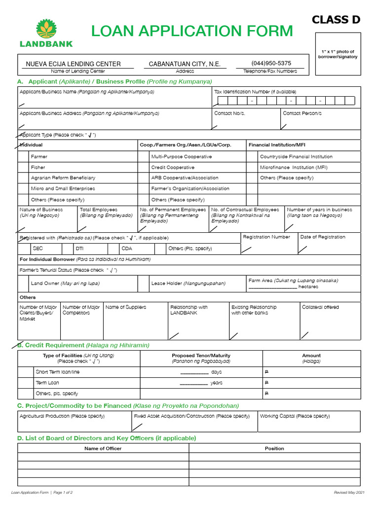 Multi-Purpose Loan Application Form | PDF | Loans | Economies
