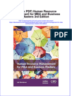 Full Download Ebook PDF Human Resource Management For Mba and Business Masters 3rd Edition PDF