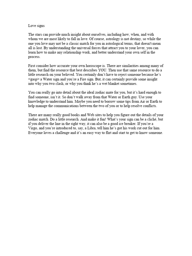 Love Signs | PDF