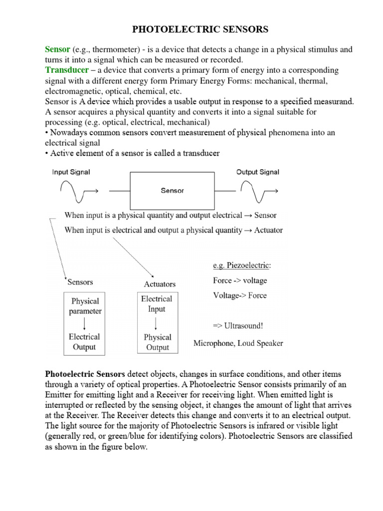 Photoelectric Sensors Explained | PDF | Science & Mathematics ...