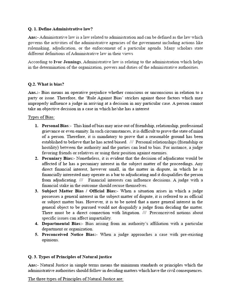 Administrative Law Important For Internals (New) PDF Laches (Equity