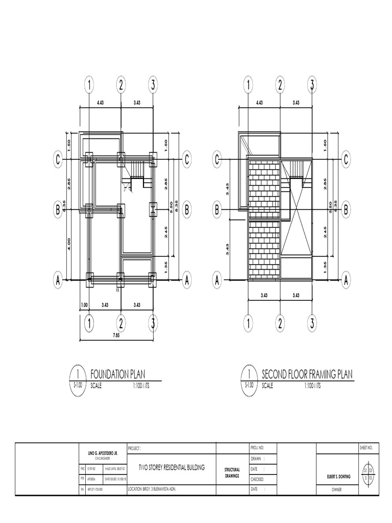 Two Storey Residential Framing Plans | PDF