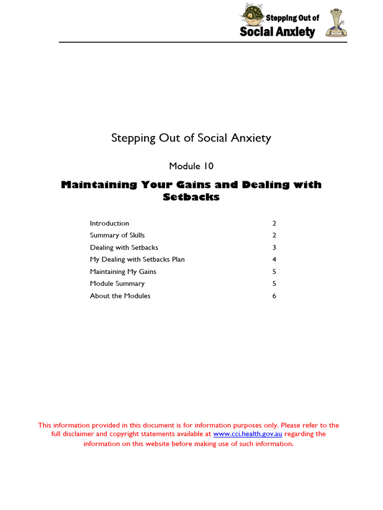 Module 10 - Maintaining Your Gains and Dealing With Setbacks | PDF ...