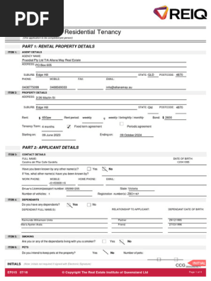 Rental application Mazlin May 2023