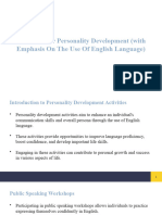 Activities For Personality Development (With Emphasis On The Use of English Language)