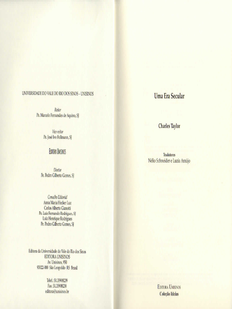 Charles Taylor Uma Era Secular Cap 1 PDF
