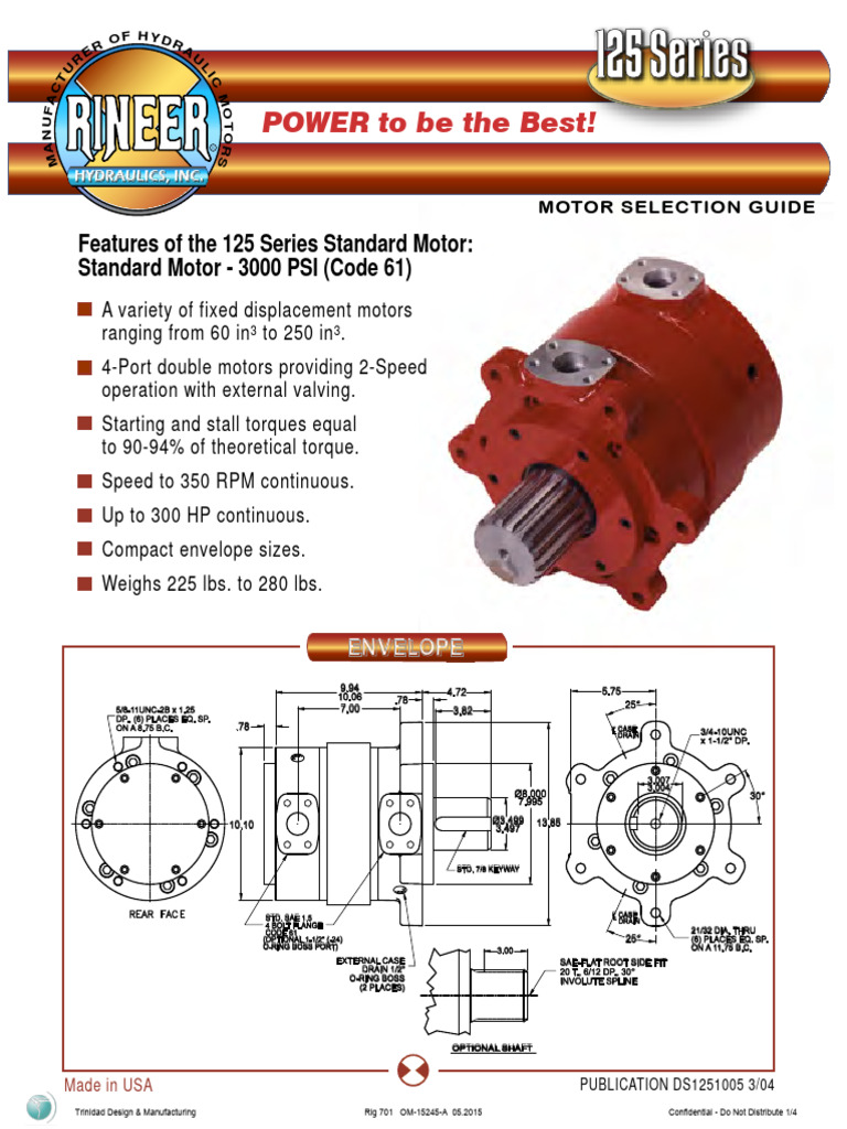 Topdrive Rineer Specs - RTmotor | PDF | Electric Motor | Thrust
