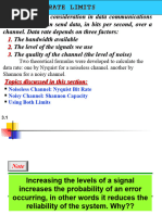 Two Theoretical Formulas Were Developed To Calculate The Data Rate: One by Nyquist For A Noiseless Channel. Another by Shannon For A Noisy Channel