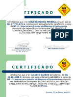 Certificado de Treinamento de NR 12 EAS