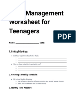 Time Management For Teenagers