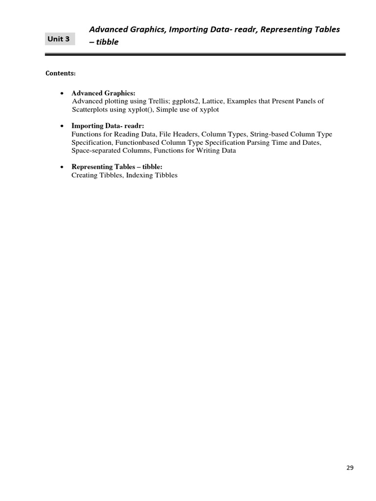 R Programming Unit-3 Complete Notes | PDF
