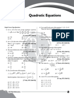 Quadratic Equations - PYQ Practice Sheet