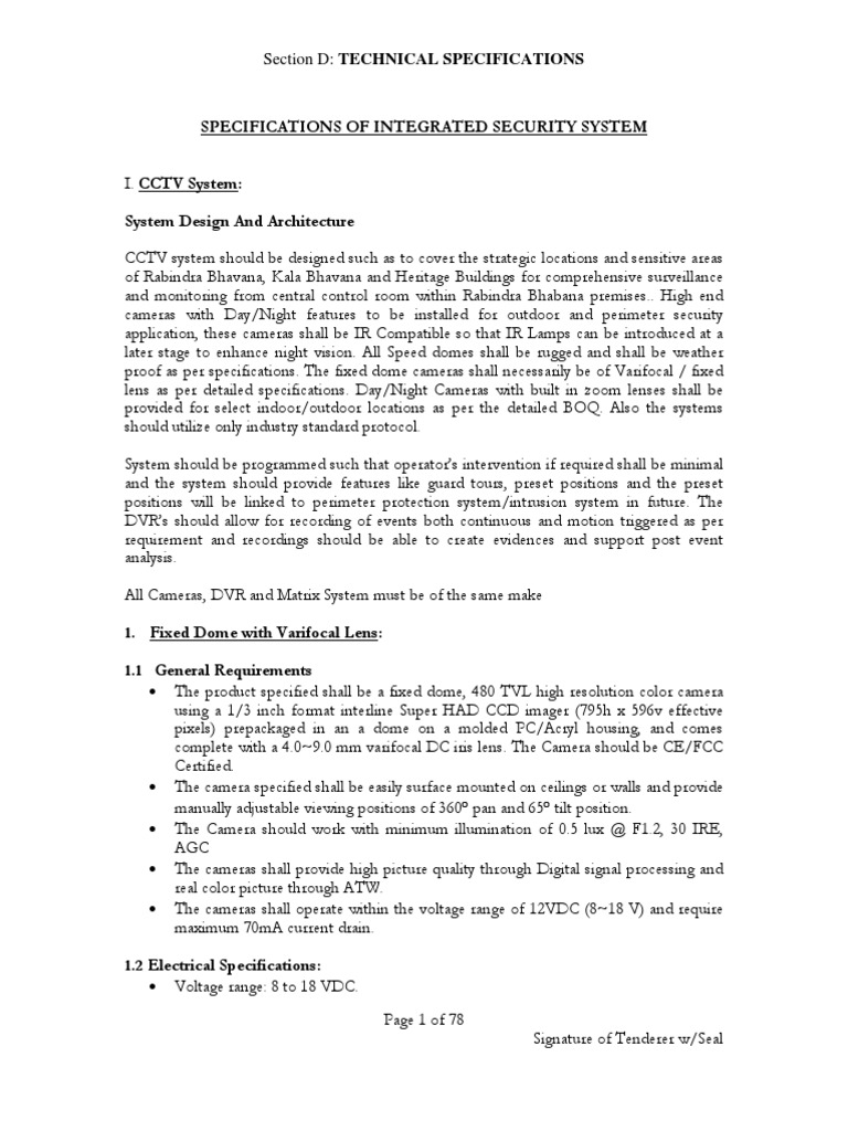 Cctv Camera Technical Specs Computer Monitor Camera