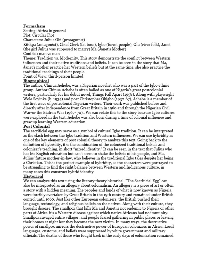 Analysis of Achebe's 