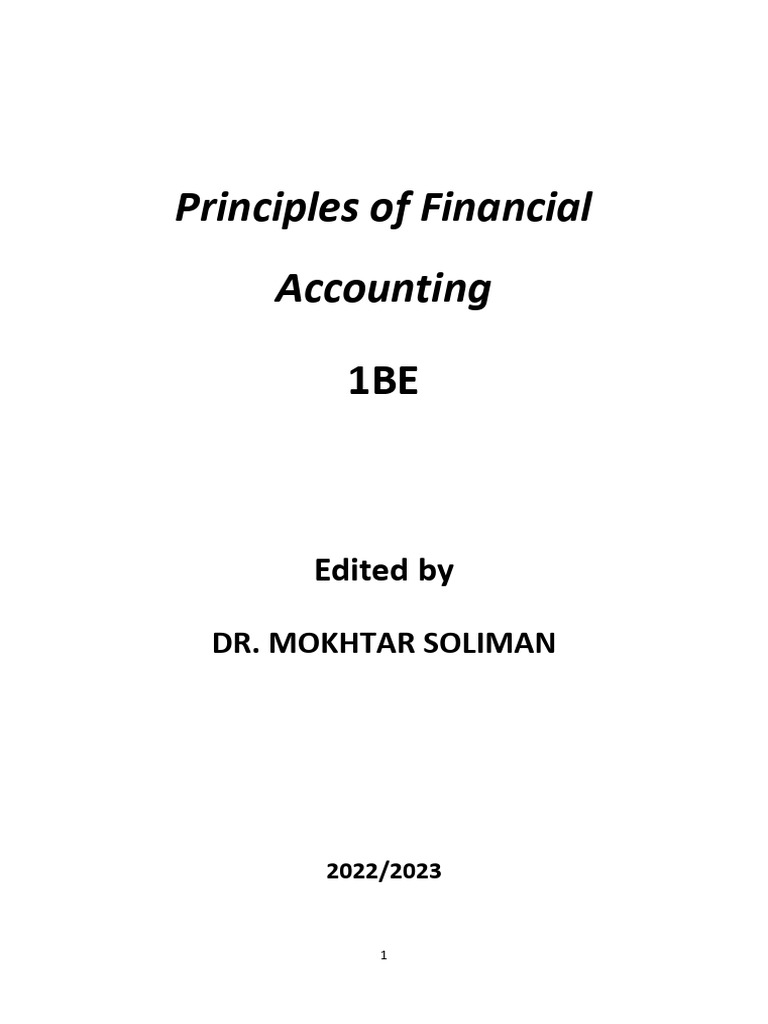 Financial acc 1 (1be) اطار مرجعي | PDF