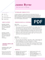 Pretty in Pink Word Resume Template