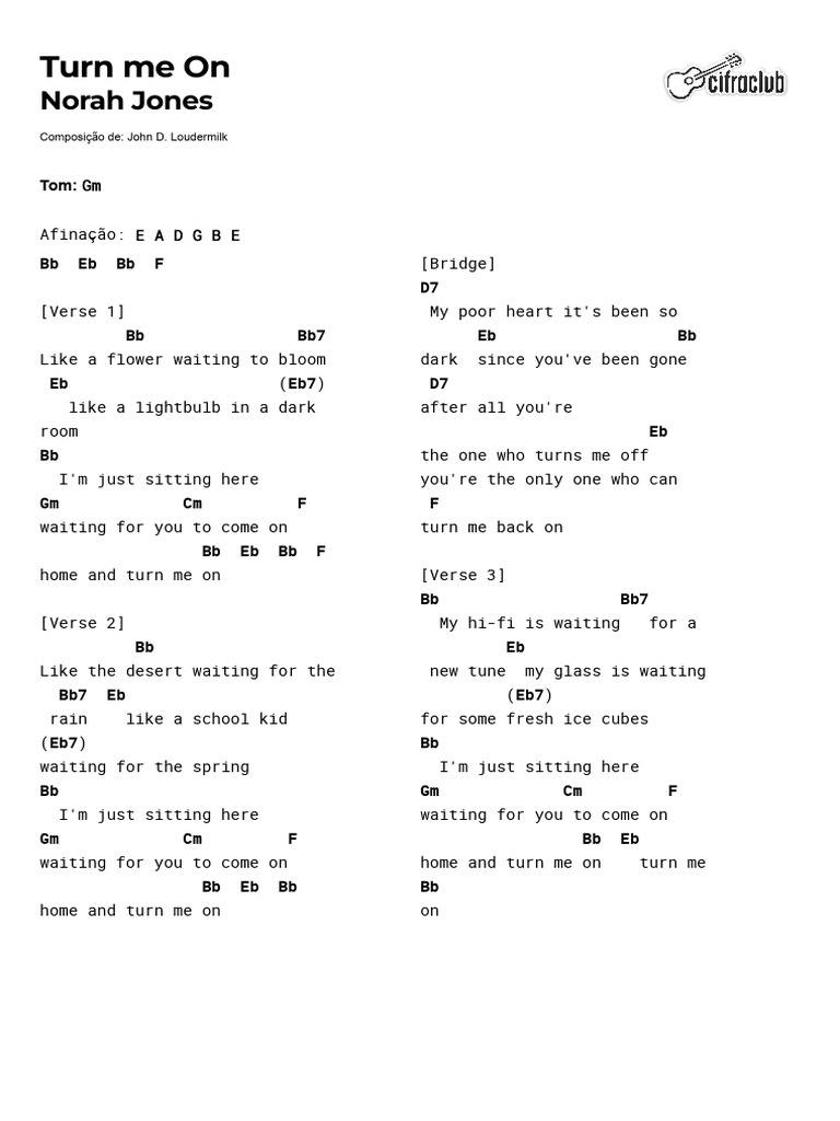 Norah Jones Turn Me On PDF