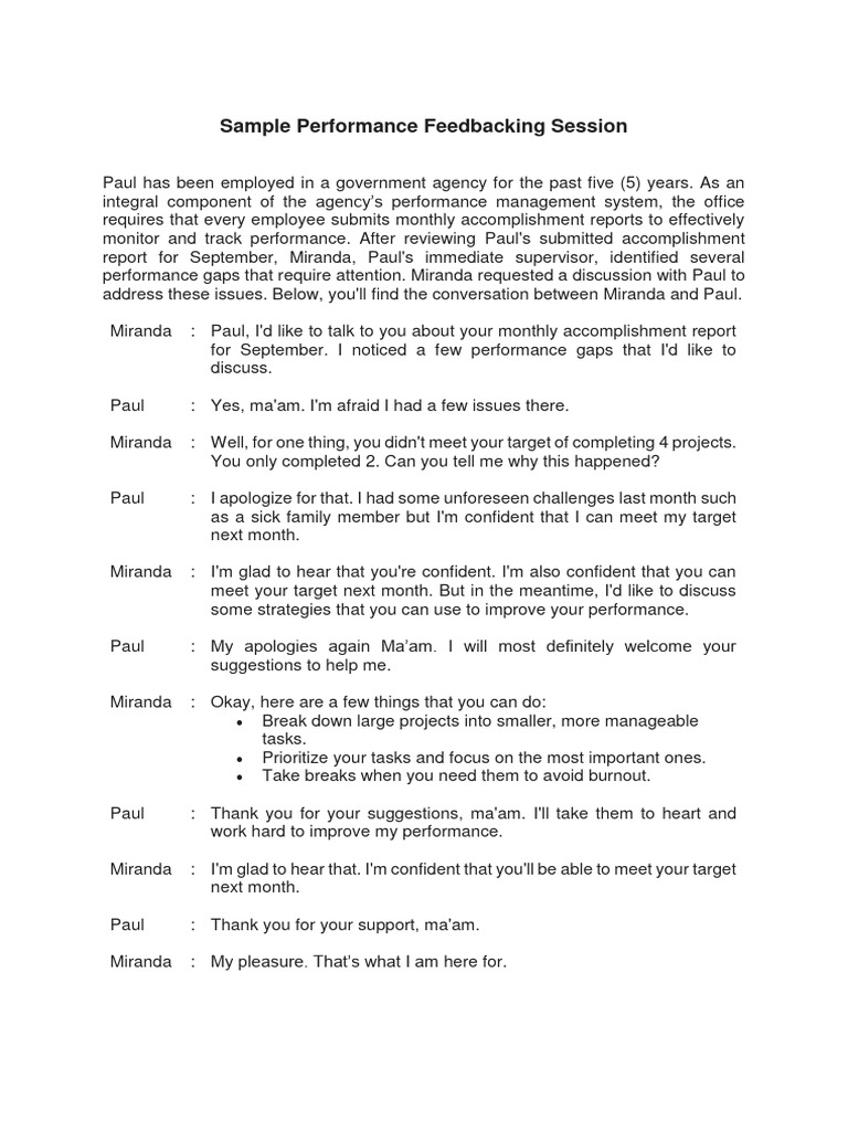 Performance Feedback Session Insights | PDF | Business