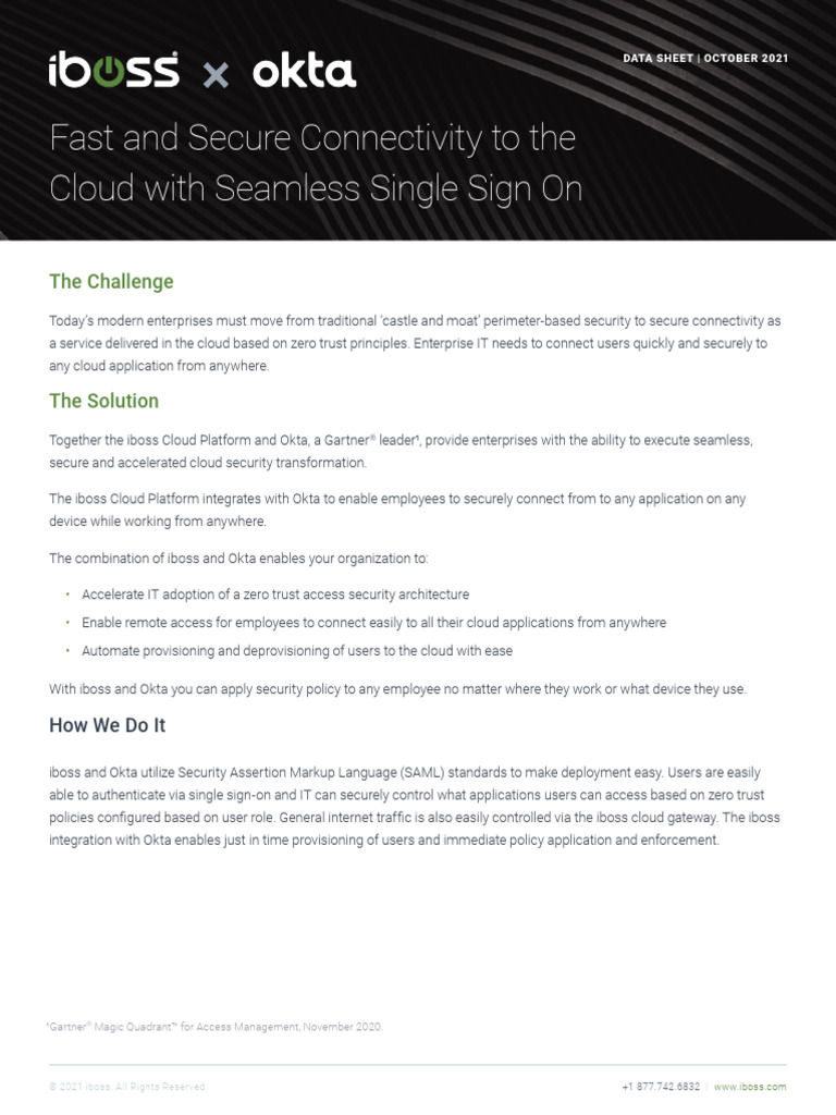 Iboss Okta Integration Data Sheet | PDF | Cloud Computing ...
