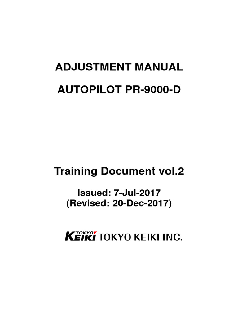 PR-9000-D - Adjustment Manual (E) (Training Document Vol.1