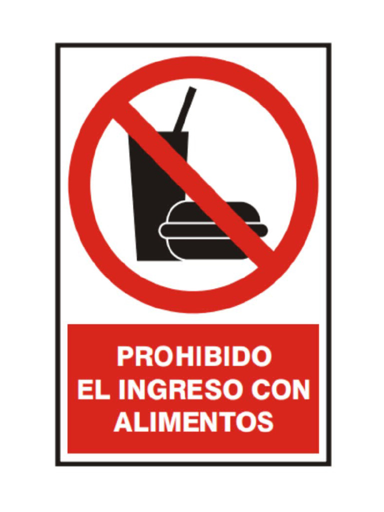 Aviso Prohibido Ingresar Con Alimentos PDF