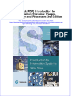 Full Download Ebook PDF Introduction To Information Systems People Technology and Processes 3rd Edition PDF