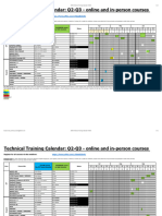 Training Calendar Q2-Q3 2022