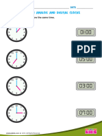 2 Match Analog and Digital Clocks
