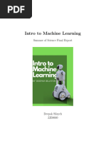 Summer of Science Report On - Intro To Machine Learning