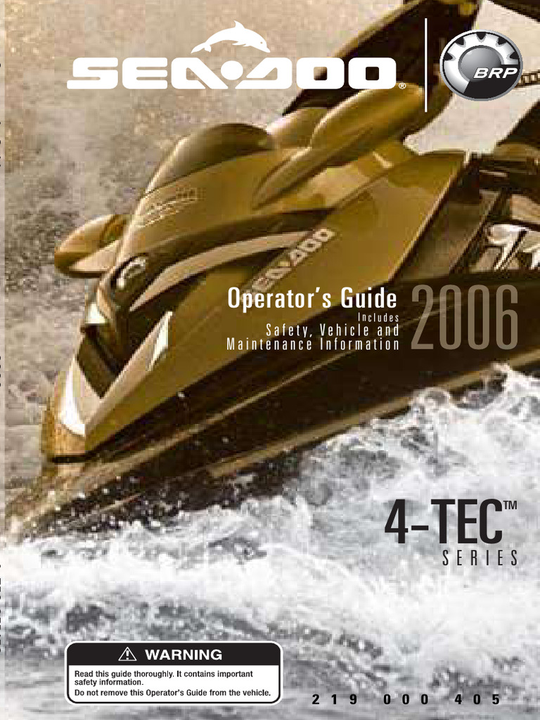 2006 Seadoo RXP Owners Manual - Compressed | PDF